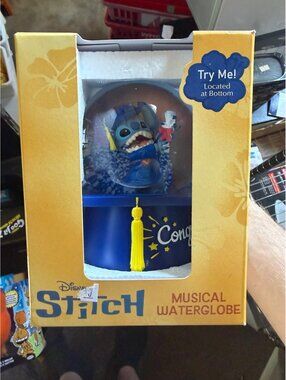 Disney Stitch Musical Water Globe Graduation Cap